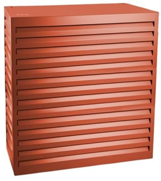 EVOLAR Evo-Cover Cache Climatiseur Exterieur - Housse Pompe a Chaleur extérieur - Ecran Unité de Climatisation en Aluminium Ajouré - Large, Rouge Brique