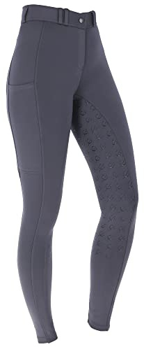 Covalliero Reithose Classic Star, Reithose mit Handytasche, Größe 42, Graphite