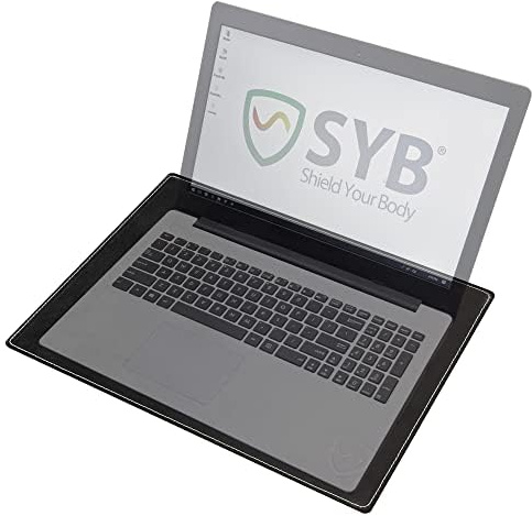 Shield Your Body - Laptop Lap Pad with SaferBody™, Anti Radiation Shield & Heat Shield Pad, EMF Blocker Laptop Pad for Up to 43 cm. Wide (30.5 x 40.6 cm Pad Size), Jet Black PU Leather Color