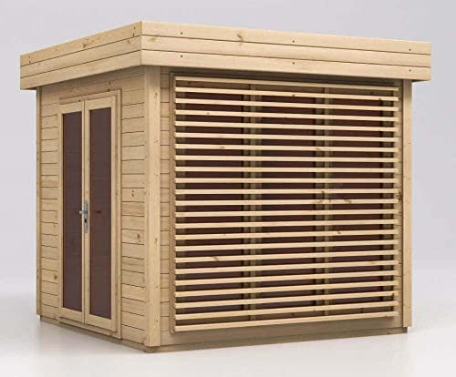 Alpholz Gartenhaus Lawenda 28 Gartenhaus aus Holz, Holzhaus mit 28 mm Wandstärke, Blockbohlenhaus mit Montagematerial