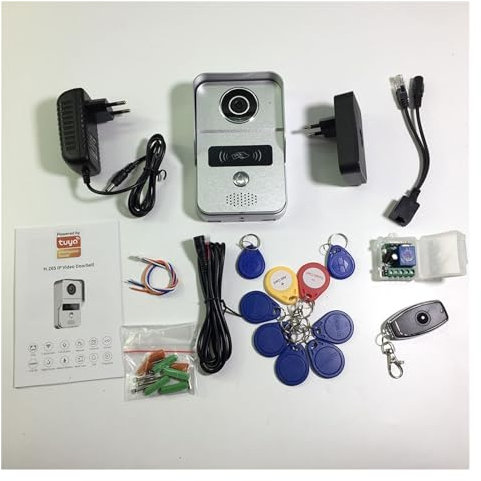 Tuya APP Smart POE IP Video Intercom WIFI Video Dörrtelefon Dörrklocka WIFI Dörrklocka Kamera Larm Trådlös 1080P Säkerhetskamera (Color : W02-DD-YK)