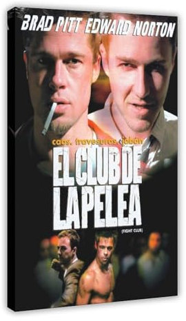MAHWER Fight Club Filmposter auf Leinwand, Poster, Wandkunst, Dekor, Bild, Gemälde für Wohnzimmer, Schlafzimmer, Dekoration, Rahmenstil, 50 x 75 cm