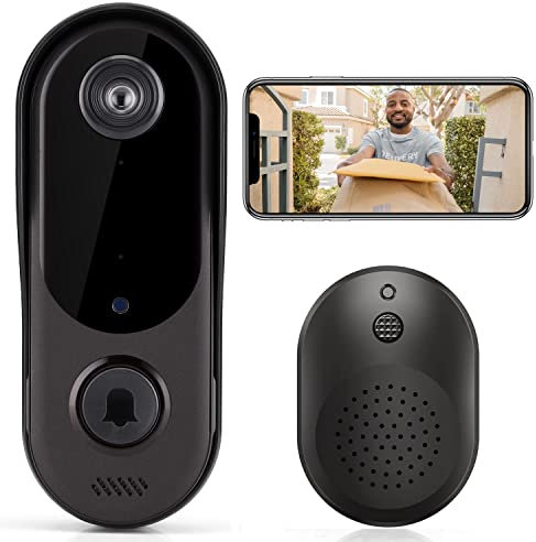 Doorbell Camera Wireless WiFi with Chime, Cloud Storage WiFi Vdeo Doorbell Real-Time Video,Two Way Audio, iOS & Android Phone (T3)