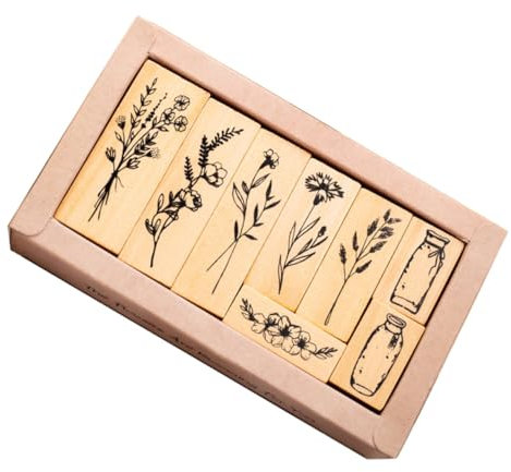 EXCEART 1 Satz Sammelalbum Holzstempel Scrapbooking-Stempel Stempelset Vase Anlage Retro-Holzstempel Sammelalbum-Stempel aus Holz Urwald Briefmarke sterben Pflanze einstellen