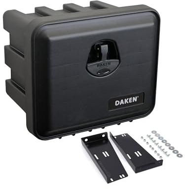 Daken J021 Werkzeugkasten mit HH410 Halter, 400x350x300mm, 21 Liter | Inkl. Horizontaler Halter HH410, Unterflurbox, Staukasten LKW, Stauboxen