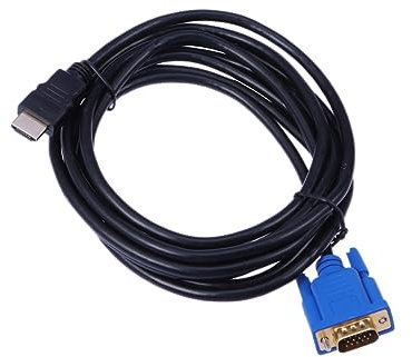 Veemoon Cable Adaptador De Video Digital a Vga Macho Dorado 3 Metros para Dispositivos Señal Independiente, Conexión Video 1080p, Cable Conversor Vga para Proyectores y Monitores