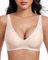 OXYIBRAS Deep V Bars for Women Non-Wired Women's Bras Adjustable Seamless Wireless Bra Buttery Soft Comfort with Bra Extender Beige XL