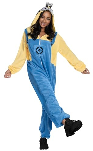Rubies 1001772S-M000 Minon Vuxen Onesie Minion Fin Klänning, Flerfärgad, Liten Medium Halloween