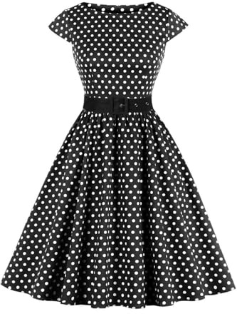 AXOE Women's Vintage 1950s Cotton Dress Belted A-Line