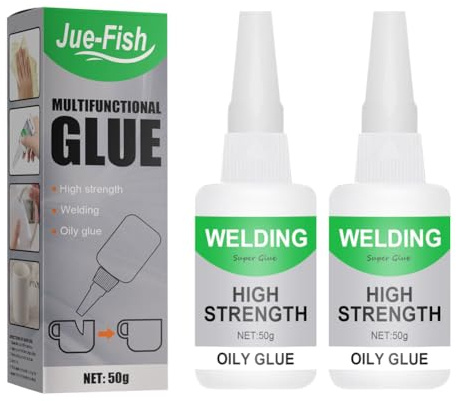 Eclare 2 Pcs High Strength Oily Glue, Universal Superglue, Welding High-Strength Oily Glue for Quick Repair (50g/pcs)