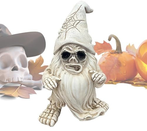 ycezw Lawn Gnomes Skeleton, Gnome Decoration Skeleton,Resin Skull Dwarf Figurines - Skull and Skeleton Figures, Horror Garden Gnomes Statues Decoration Set,