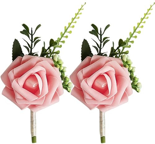 Amosfun Boutonniere Hochzeitsdekor Künstliche Blumen-Corsage Kreatives Design Corsage Zur Dekoration Für Trauzeugen Blumennadel Zufälliger Stil