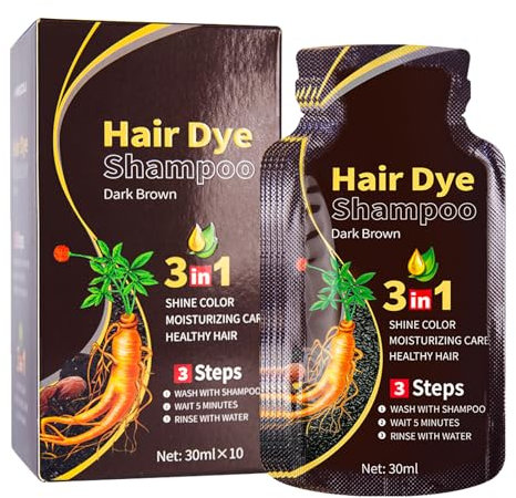 Dark Brown Hair Dye,Plant Extract Hair Dye Cream Lazy Botanical Bubble Gentle Coloring,Plant Based Dye Shampoo for Women Men as Gift for Valentine's Day,10Packs/Box