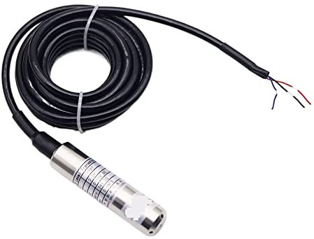 Anemometer, 1m 2m 3m 4m 5m Liquid Level Sensor Water Depth Transmitter 0-10V Output 24VDC Power Supply Suitable For Water Supply Projects(0-1m)