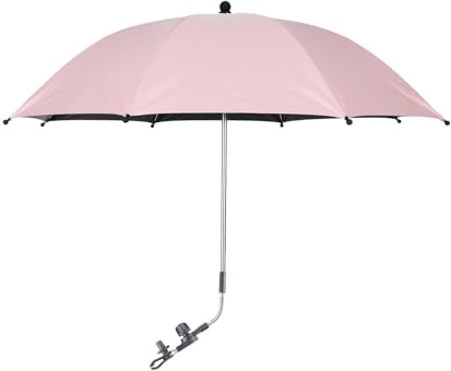 STARRY CITY Kinderwagen Regenschirm Mit Verstellbarer Klammer Buggy Sonnenschirm Mit Clip Auf UPF 50+ Ideal Für Kinder(Rosa)