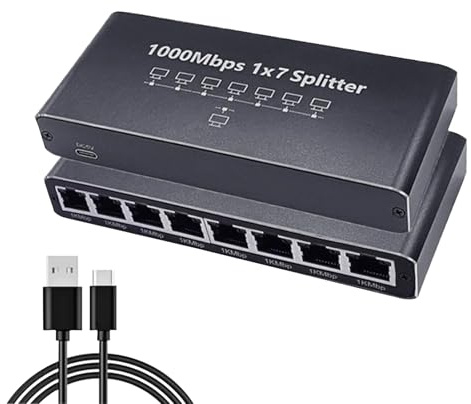 Gigabit Ethernet Splitter Adapter Extender High Speed Desktop Or Wall Mount