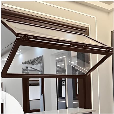 pujindu Ventana Plegable hacia Arriba para Cafetería, Ventana De Servicio con Marco De Aluminio, Ventana De Guillotina Empotrada, para Eventos Al Aire Libre, Tamaño Personalizable