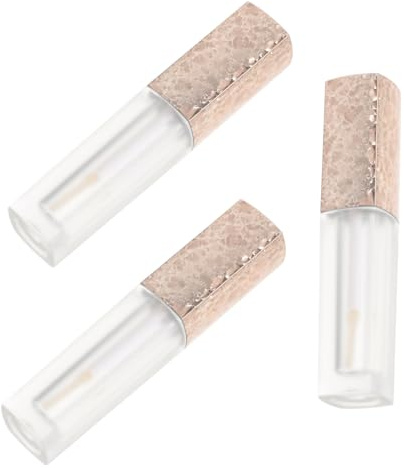 Healvian Tubos de Brillo de Labios Vacíos Kit 3 Unidades Tamaño Pequeño Plástico Transparente para Hacer Bálsamo Labial DIY Uso Diario Viaje Oficina
