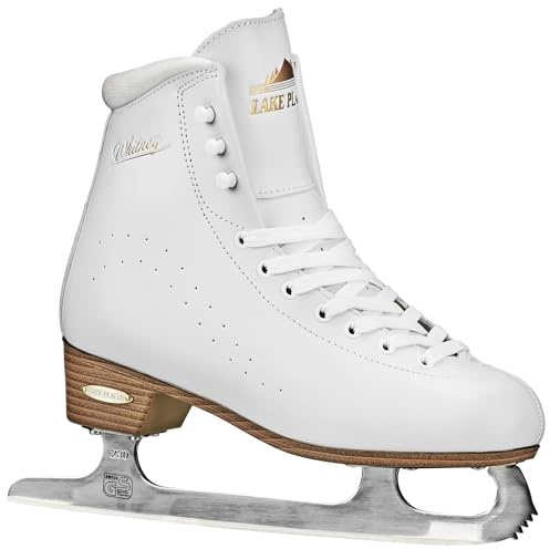 Lake Placid Whitney Women's Traditional Figure Ice Skates, White, Size 8
