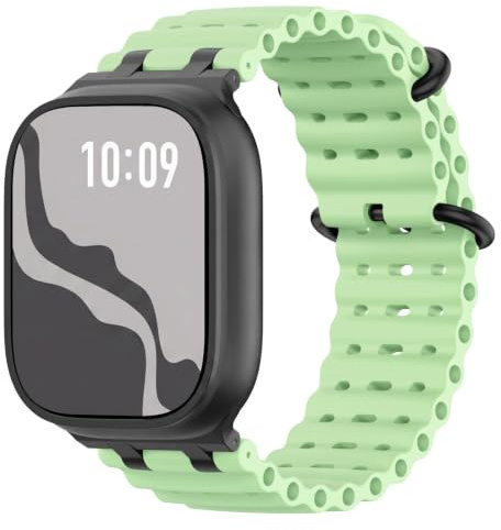 Astorgos Correa Ocean Mejorada Compatible con Apple Watch 42/44/45/46/49mm | Para iWatch Ultra 3/2/1,S11/10/9/8/7/6/5/4,SE 3/2/1, para Hombre y Mujer, Conector Metálico, Silicona, Deportiva, Bicolor