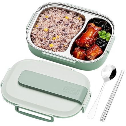 Scatola Porta Pranzo In Acciaio Inossidabile Per Bambini - Portapranzo Impermeabile 3 Scomparti - Ciotole Da 1L Per Bambini Piccoli | Per Viaggi Lunghi Attività All'aperto Mare Campeggio Pendolarismo
