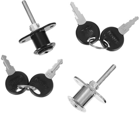 DOITOOL 4 pièces Serrure Meuble Bureau Trois Verrous Métalliques Loquet Renforcé pour Armoires Compatible Bois et Métal Sécurité Complète des Rangement de Bureau