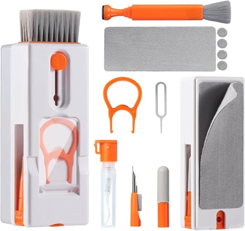 Vinabo 11 en 1 Keyboard Cleaning Brush Kit, Cepillo Limpiador de Teclado Multifunción, Herramienta de Limpieza, Extractor de Polvo para Tableta, Computadora, Auricular Bluetooth, Teléfono, Cámara