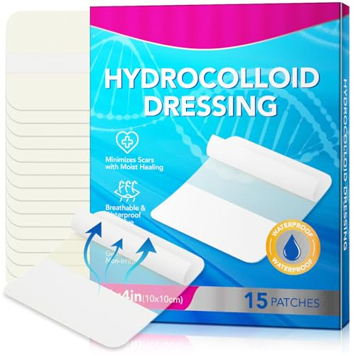 Hydrokolloid Wundpflaster 10x10 cm, 15 Stück – stark saugfähig, selbstklebend, wasserdicht und flexibel für die tägliche Wundversorgung