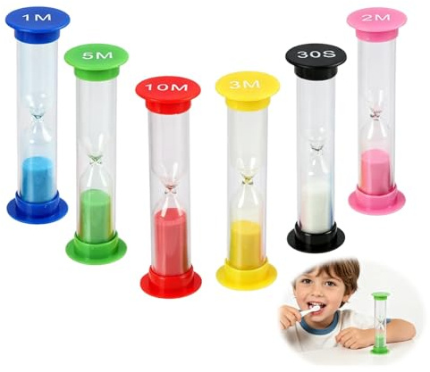 6 Pcs Conjunto De Relojes De Arena Multicolores, Temporizadores De 30 Segundos, 1 Minuto, 2 Minutos, 3 Minutos, 5 Minutos Y 10 Minutos, para Juegos, Cocina, Tareas Y Ejercicio Relojes De Arena