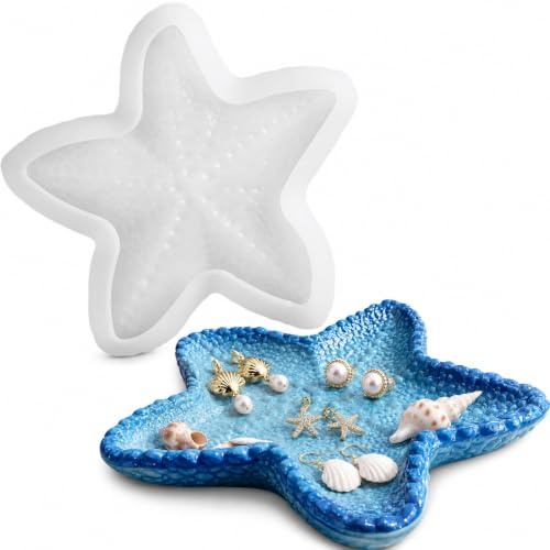 Stampo a Stella in Silicone per Resina Epossidica, Vassoio Creativo per Stampi Gesso e Resin Tray, Ideale per DIY Gioielli, Decorazioni Casa, Piatti Resin Mold e Contenitori Artigianali, 12.6x13.6cm