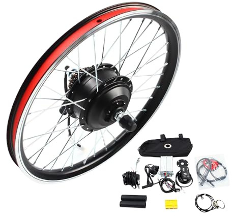 BTGSHYNM Kit de conversion de vélo électrique 20, roue arrière 36 V, moteur à moyeu sans balais avec écran LED, capteur à 5 points magnétiques, transmission à 3 vitesses, kit de conversion de vélos