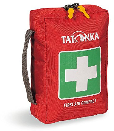 Tatonka First Aid Compact - Erste Hilfe Set mit umfangreichem Inhalt - U. a. Rettungsdecke, Checkliste und Spickzettel für die Erstversorgung - Für Outdoor, Wandern, Trekking - rot