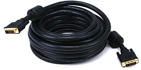 Monoprice DVI-D Digital Cable - Resolutions up to 2048 x 1536, CL2, Dual Link, 9.9 Gbps, 24AWG, 25 Feet, Black