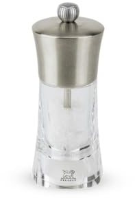 Peugeot P29043 Peugot Paris Icone 7 inch Pepper Mill, Walnut Ouessant Salt 14cm, Stainless Steel, Clear