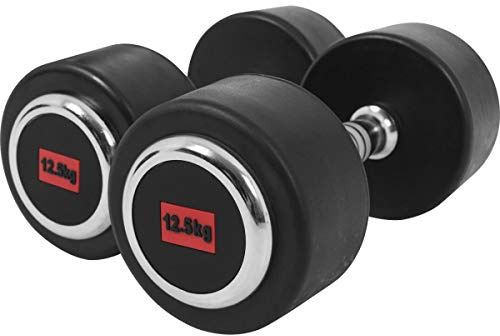 GORILLA SPORTS® Kurzhanteln 2,5–50 kg, einzeln oder 2er Set, gummiert | Aus Gusseisen, mit gerändeltem rutschfestem Griff und mit oder ohne Ablage; Rundhanteln, Kurzhantelset, Hantel Set, Dumbbells