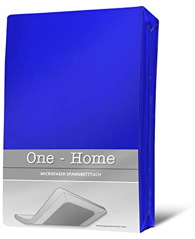 one-home Spannbettlaken royal blau 180x200 cm - 200x200 cm Microfaser Spannbetttuch