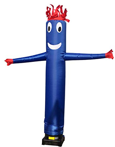 Manguera inflable Sky Puppet Dancer – Divertido agitador loco tipo manguera inflable para publicidad en festivales (sin ventilador) (azul, 3 m)