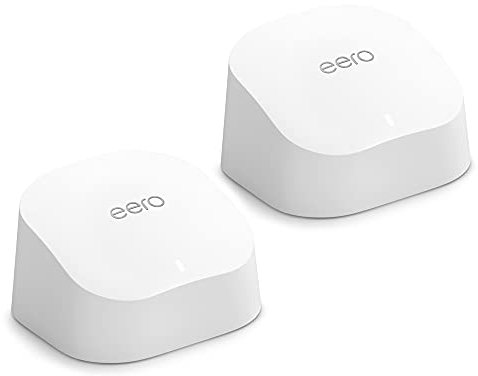Amazon eero 6 mesh Wi-Fi router | 500 Mbps Ethernet | Coverage up to 280 m2 | Connect 75+ devices | 2-Pack