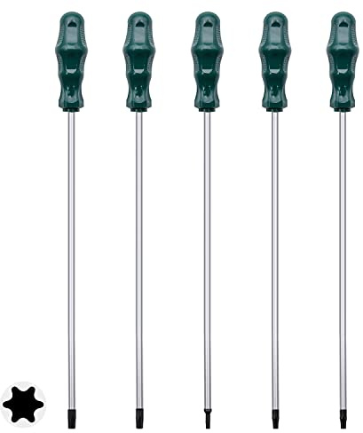 Extra Long Torx Screwdrivers Set, 5pcs 12in Magnetic Torx Screwdrivers Set, T15 - T30 (T15,T20,T25,T27,T30) Magnetic Torx Driver Star Screwdrivers