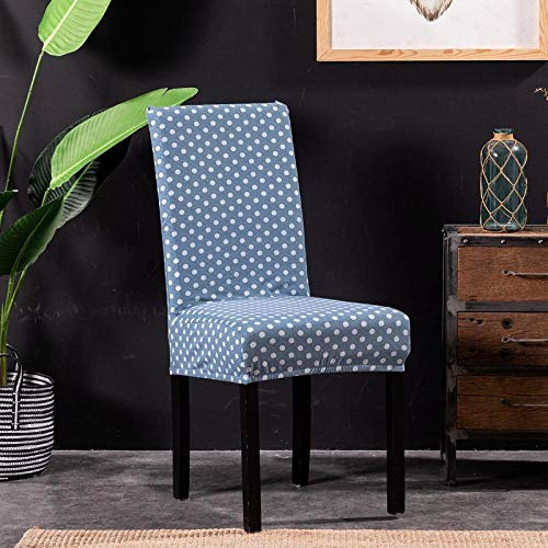 Stuhlhussen 4Er Set Blauer Punkt Stuhlbezug für Esszimmerstühle,Stuhlhusse Stretch,Stuhlhussen Schwingstuhl Waschbar, Hussen für Stühle Mit Gummiband,Stuhlhusse Moderne