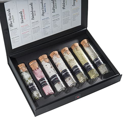 Allgäu Salze® - Gourmet Gewürze - 7 Meersalze für den besonderen Geschmack - edel verpacktes Salzliebe Geschenk-Set - ideal für Hobbyköche