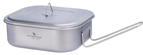 Boundless Voyage Outdoor Camping Titan Militär Chaos Dose mit Deckel Klappgriff Bushcraft Lunchbox Kochgeschirr 1L
