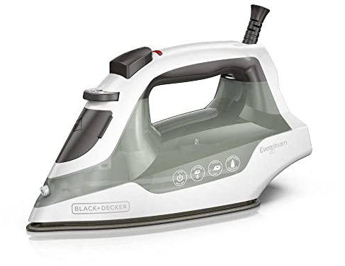 BLACK+DECKER Easy Steam Compact Iron with TrueGlide Nonstick Soleplate, Pivoting Cord, SmartSteam Technology
