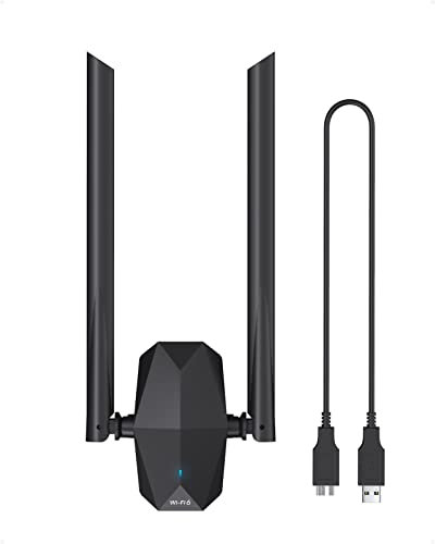 ioGiant chiavetta WiFi 6 USB da 1800 Mbps per PC Fisso, Dual Band 5GHz+2.4GHz Lunga Portata Antenna, Alto Guadagno Internet Ricevitore Adattatore Dongle Supporta SOLO Windows 11/10