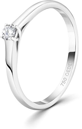EDELIND Diamant Verlobungsring Damen Gold 750 - Diamantring 0.05-1 Ct GIA-zertifiziert aus Weißgold - mit Geschenkbox - Symbol der Liebe
