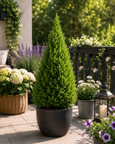Picea glauca ‘Conica’ ca. 50 cm – Zuckerhutfichte (Zwergkonifere) – kompakt, winterhart & ganzjährig grün – ideal für Garten, Terrasse oder als Kübelpflanze