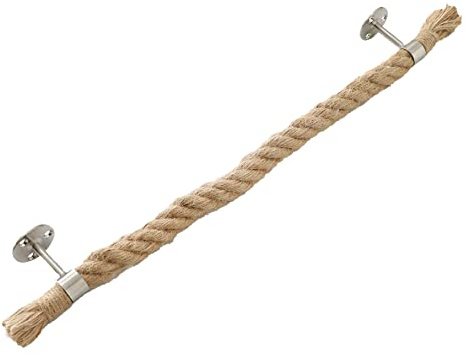 Jute Handtuchhalter aus grobem Seil, Shabby-Chic und nautischer Industrie, gewebt, Vintage-Stil, zum Einschrauben, Wandmontage, Badezimmer-Handtuchhalter