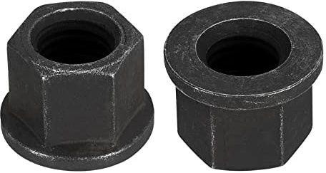 QUARKZMAN 2 Stück M18 Flanschmuttern Sperre Muttern Grad 8.8 Karbonstahl Schwarz Oxidiert Flansch-Sechskantmuttern für Maschinen
