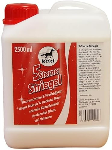 RL24 leovet - 5-Sterne Striegel | Mähnenspray für Pferde | Schweifspray für Glanz & leichte Kämmbarkeit | stoppt Juckreiz & trockene Haut | Schutz vor Schmutz & Staub | 1 x 2500 ml Kanister