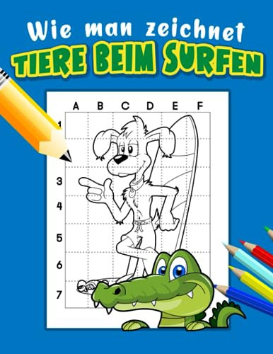 Wie man Tiere beim Surfen zeichnet: Viel Spaß mit dem einfachen Tier-Aktivitätsbuch | Einfacher Leitfaden für Kinder, Kinder oder Liebhaber | Zum Lunar New Year | Geburtstag | Zur Stressbewältigung